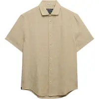 Superdry für Herren. M4011104A Hemd Riviera beige (XXL), Lässig, Leinen, Kurzarm
