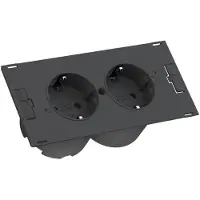 Bachmann DUE 2x Schutzkontakt, incl. Anschlukabel GST18, schwarz, 0,2 m