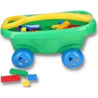 Hemar Family Bausteinwagen mit hochwertigen Bausteinen für Aufbewahrung, Transport und Spiel