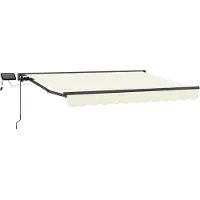 vidaXL Manueller Markisenrahmen mit LEDs Creme und Anthrazit 3,5 x 2 m