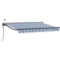 vidaXL Elektrische ausziehbare Markise Blau, Weiß, Anthrazit 3 x 2,5 m
