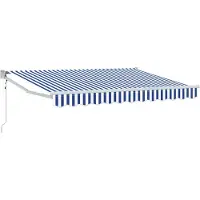vidaXL Ausziehbare Markise Blau und Weiß 2,5 x 2 m