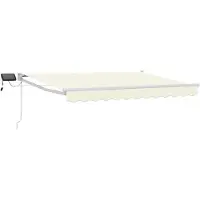 vidaXL Manuelle Gelenkarmmarkise mit LEDs Creme und Weiß 3,5 x 2,5 m