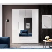 Möbelando Kleiderschrank Schlafzimmerschrank Drehtürenschrank Schrank "Suzette IV"