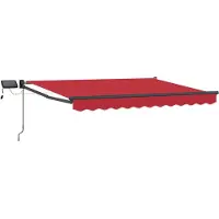 vidaXL Manuelle Gelenkarmmarkise mit LEDs Rot und Anthrazit 3 x 2,5 m