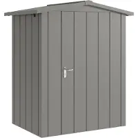 Hörmann , Metall-Gerätehaus "Juno" mit Satteldach, JSD1 - Modern, 166 x 118 cm (B x T), graualuminium, 1-flüglige Tür, Anschlag rechts