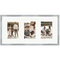 WANDStyle Galerierahmen G950 in Silber 25 x 50 cm für 3 Bilder im Format 10 x 15 cm