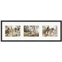 WANDStyle Galerierahmen G950 in Schwarz Gemasert 23 x 70 cm für 3 Bilder im Format 13 x 18 cm