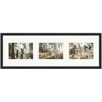 WANDStyle Galerierahmen G950 in Schwarz Gemasert 20 x 60 cm für 3 Bilder im Format 10 x 15 cm