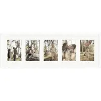 WANDStyle Galerierahmen G950 in Weiß Gemasert 23 x 70 cm für 5 Bilder im Format 10 x 15 cm