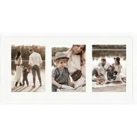 WANDStyle Galerierahmen G950 in Weiß Gemasert 25 x 50 cm für 3 Bilder im Format 13 x 18 cm