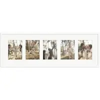 WANDStyle Galerierahmen G950 in Weiß Gemasert 30 x 90 cm für 5 Bilder im Format 13 x 18 cm
