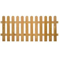 GartenLand Vorgartenzaun MAILAND Gerade 180x80 cm Holzzaun Lärche PEFC Bretterzaun mit Gebogenem Kopf
