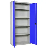 Proregal Stahlschrank AMEGO | HxBxT 180x100x40cm | 4x Fachboden | Blau-Grau