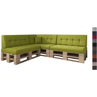 Sunnypillow Palettenkissen Verona gesteppt 8er Set Lime