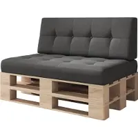 Sunnypillow Palettenkissen Verona gesteppt 2er Set Black