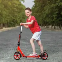 Goplus Scooter für Kinder & Erwachsene, Cityroller Tretroller mit Klingel, Höhenverstellbar Klappbar, mit Federung & Bremse