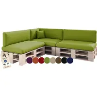 Sunnypillow Palettenkissen Outdoor, wasserdicht, UV-lichtecht - 8er Set - Palettenauflage für Palettensofa für Haus, Garten - Palettenpolster für Palettenmöbel - Rückenkissen & Sitzkissen Grün