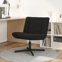 vidaXL Desgin Accent Chair Schwarz Stoff, Metall Mittel Schwenkbar - Fernseh- & Relaxsessel 42007338