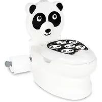 Pilsan Töpfchen Panda 07561 Toilettenpapierhalter, Musik, Licht, Klappdeckel weiß