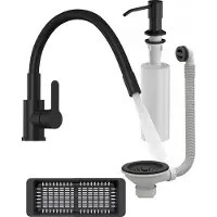 Granitan | GRADO PLUS - Küchenarmatur - Flexibler Auslauf - Schwarz