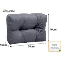 Sunnypillow Palettenkissen für Gartenmöbel - Rückenkissen 65 x 40 cm - Rückenpolster für Bett und Sofa - Palettenpolster für Palettenmöbel - Gesteppte Gartenkissen - Rückenlehne, Kissen Anthrazit