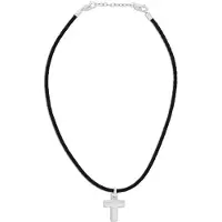 Tom Tailor Herren Halskette mit Kreuz Anhänger aus Edelstahl silber, silber, Kreuz, Gr. ONESIZE