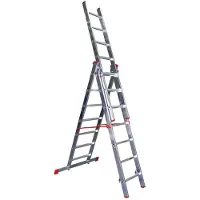 Alumaxx Aluminium-Leiter Promo Step, dreifach, aus Aluminium - 3 x 12 Sprossen