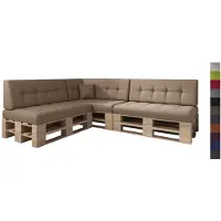Sunnypillow Palettenkissen Verona gesteppt 8er Set Sand