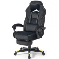 Songmics Gaming-Stuhl, ergonomischer Computerstuhl, Bürostuhl, mit Fußstütze, Kopfkissen, Lendenkissen, Oberfläche aus Samt