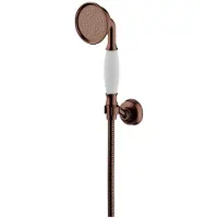 Omnires Duschkopf mit Griff, ARMANCE, Handbrause Kupfer, antique-bronze Duschset, Einzelhand-Duschset 1-Funktion, Retro Nostalgie