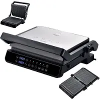 Zilan Digitaler Tischgrill Kontaktgrill 2000W mit Touch Display Fettauffangschale