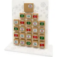 Itenga Deluxe Adventskalender "Schneeflocken" zum Aufstellen und Füllen (Z28)