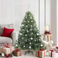 vidaXL "Schlussverkauf" Künstlicher Weihnachtsbaum(1 pc) - Kunstbaum/Tannenbaum - mit 150 LEDs Grün 150 cm PE und PVC C8029