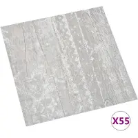 vidaXL Bodenplanken 5,11 m² 55 pcs PVC Hellgrau und Weiß