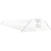 Furnicato Gewächshaus mit Stahlrahmen Weiß 88 m2 22x4x2 m