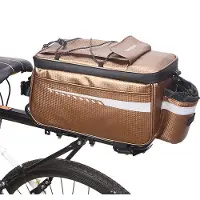 Ele eleoption Bronzegold Fahrrad Kofferraum Kühltasche mit Rücklicht, Fahrrad Gepäckträgertasche mit Isolierung, Stauraum, 8L für Reisen Pendeln Camping