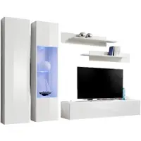 Meublorama AM-FLY-WW FY A5*4C/98KG, Weiß, Mitteldichte Faserplatte (MDF), 8 Regale, 3 Tür(en), 400 mm, 2600 mm