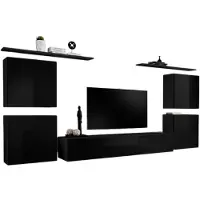 Meublorama AM-SWITCH 4-ZZ SW 4*7C/98KG, 2 Regale, 5 Tür(en), Schwarz, Mitteldichte Faserplatte (MDF), 400 mm, 3200 mm