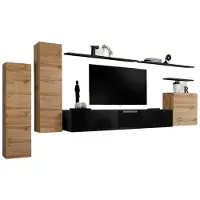 Meublorama AM-SWITCH 1-WTS SW 1*7C/89KG, 3 Regale, 4 Tür(en), Schwarz, Mitteldichte Faserplatte (MDF), 400 mm, 3300 mm
