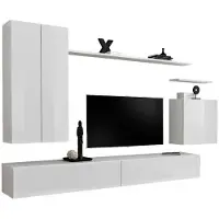 Meublorama AM-SWITCH 2-WW SW 2*7C/99KG, 3 Regale, 5 Tür(en), Weiß, Mitteldichte Faserplatte (MDF), 400 mm, 2700 mm
