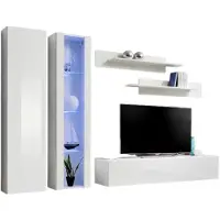 Meublorama AM-FLY-WW FY A4*4C/99KG, Weiß, Mitteldichte Faserplatte (MDF), 8 Regale, 3 Tür(en), 400 mm, 2600 mm
