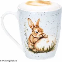 Ritzenhoff & Breker Ritzenhoff Kaffeebecher Bunny blau 300 ml Porzellan Ostern Hase Eier Tee Tasse