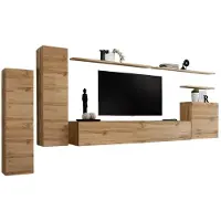 Meublorama AM-SWITCH 1-WT SW 1*7C/89KG, 3 Regale, 4 Tür(en), Braun, Mitteldichte Faserplatte (MDF), 400 mm, 3300 mm