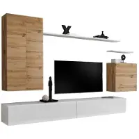 Meublorama AM-SWITCH 2-WTW SW 2*7C/99KG, 3 Regale, 5 Tür(en), Braun, Mitteldichte Faserplatte (MDF), 400 mm, 2700 mm