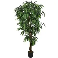Furnicato Mangobaum Künstlich 1050 Blätter 200 cm Grün