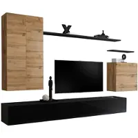 Meublorama AM-SWITCH 2-WTS SW 2*7C/99KG, 3 Regale, 5 Tür(en), Braun, Mitteldichte Faserplatte (MDF), 400 mm, 2700 mm
