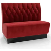 BIG Möbel Gastro Sitzbank Amsterdam | 120 cm breit | Samtstoff in Rot | Diamant | Dinerbank