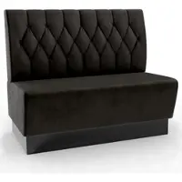 BIG Möbel Gastro Sitzbank Amsterdam | 120 cm breit | Samtstoff in Schwarz | Diamant | Dinerbank