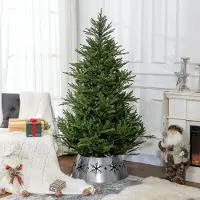 SUGIFT Künstlicher Weihnachtsbaum 183 cm, Christbaum Schnellaufbau Scharnier, PVC/Metall, flammhemmend, Grün | 110 x 110 cm | 8,3 kg | Metallständer